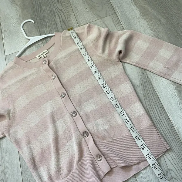 For Love & Lemons Cardigan striped knit womens Pink Cream (small) lightweight - Image 9