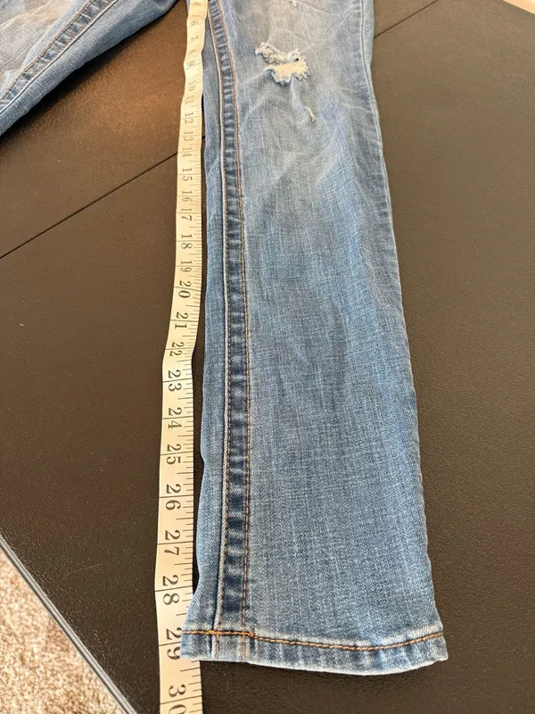 Seven7 Tummyless High Rise Skinny Jeans Size 4 Light Wash - Image 5