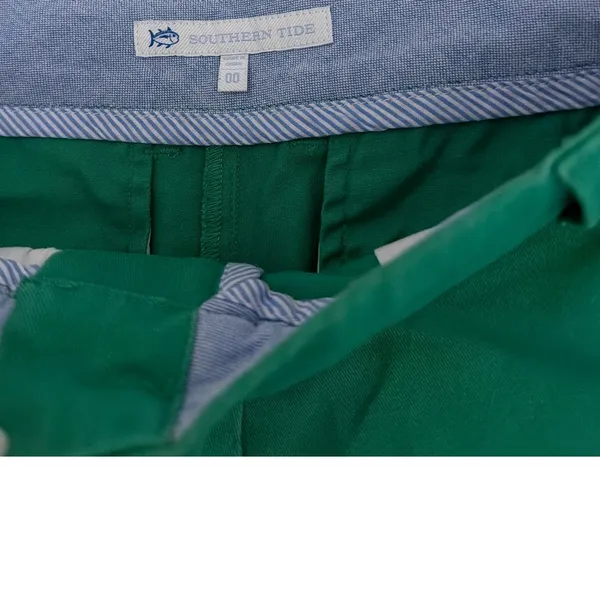 Southern Tide Preppy Low Rise Flat Front Chino Shorts Kelly Green Size 00 - Image 3
