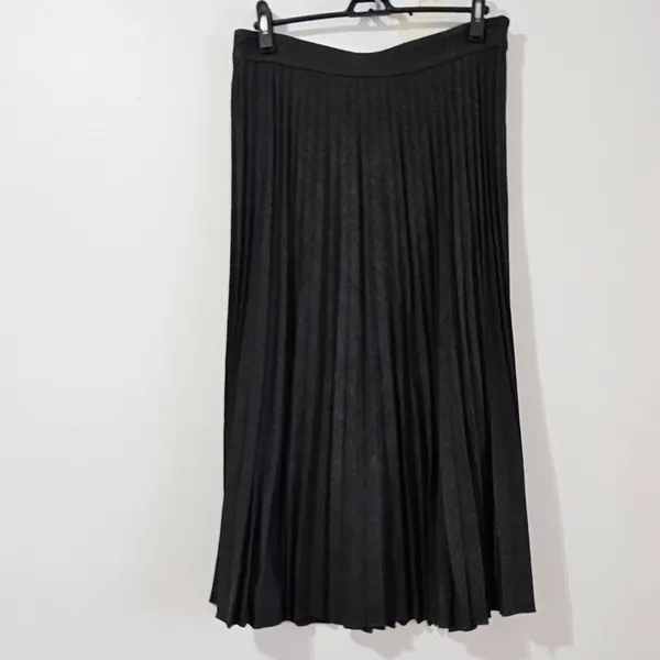 MANGO Checked Pleated Skirt - Charcoal Herringbone - Women's Size 8 - 57058271 - Image 2