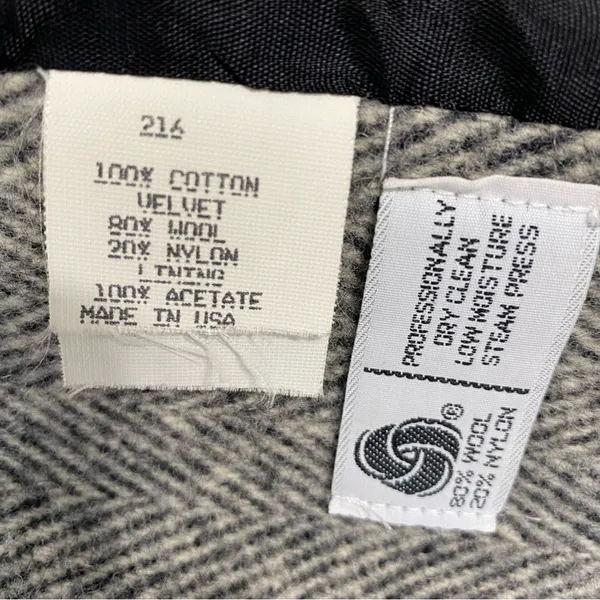 VINTAGE JENNIFER CHASE Wool Herringbone Longline Pea Coat Jacket - Image 11