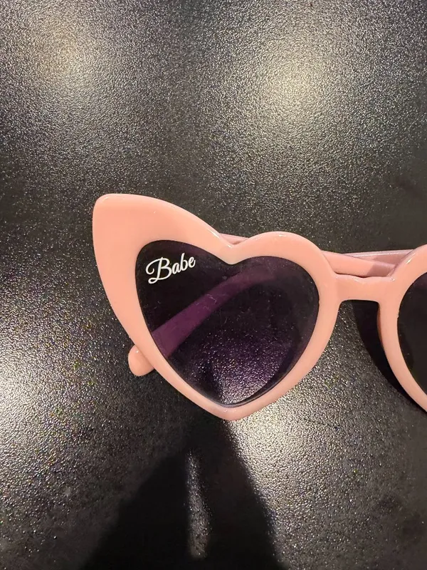 Pink Hearts Babe Bridal Shower Bachelorette Party Sunglasses - Image 3