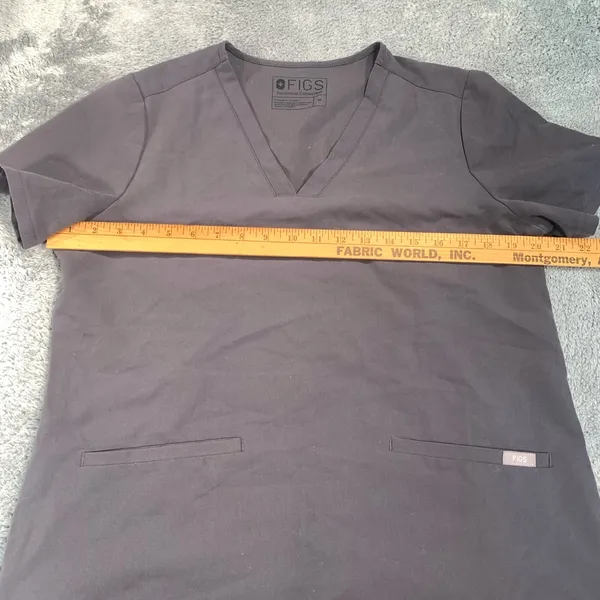 Figs V-Neck Short Sleeve scrub top Dark Gray - Image 10