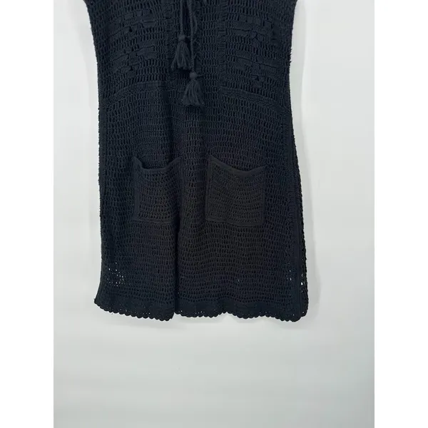 Lucky Brand Crochet Baja Tunic Tank Dress Size Large Tassel Boho Grunge Festival - Image 5