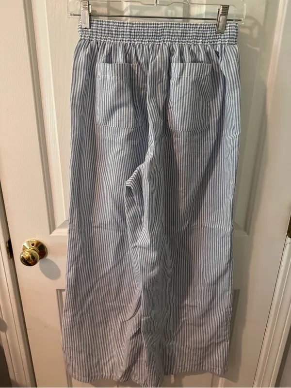 Princess Polly Blue & White Striped Wide Leg Pants ✨ - Image 4