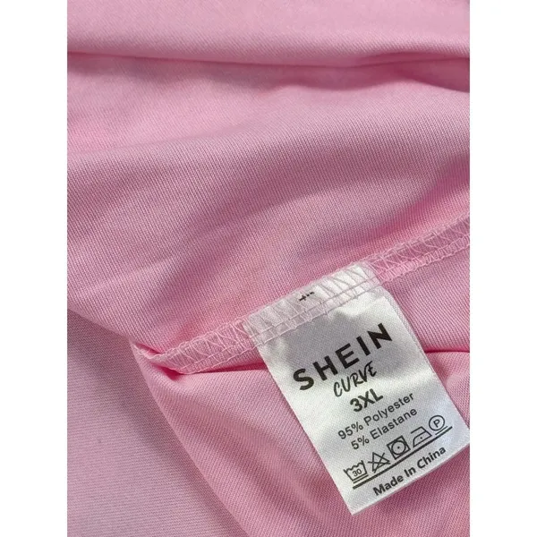 SHEIN Curve Pink "Let Them" Graphic Tee & Black‎ Butterfly Biker Shorts Set 3XL - Image 7