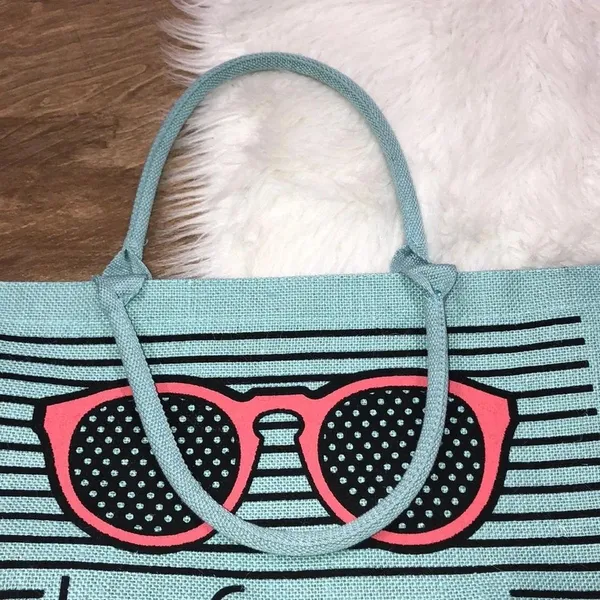 lafont. Large green striped tote bag - Image 6