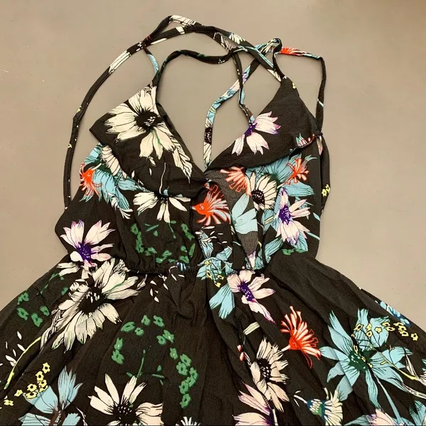 Boho Split Skirt Maxi Dress Black Size L - Image 7