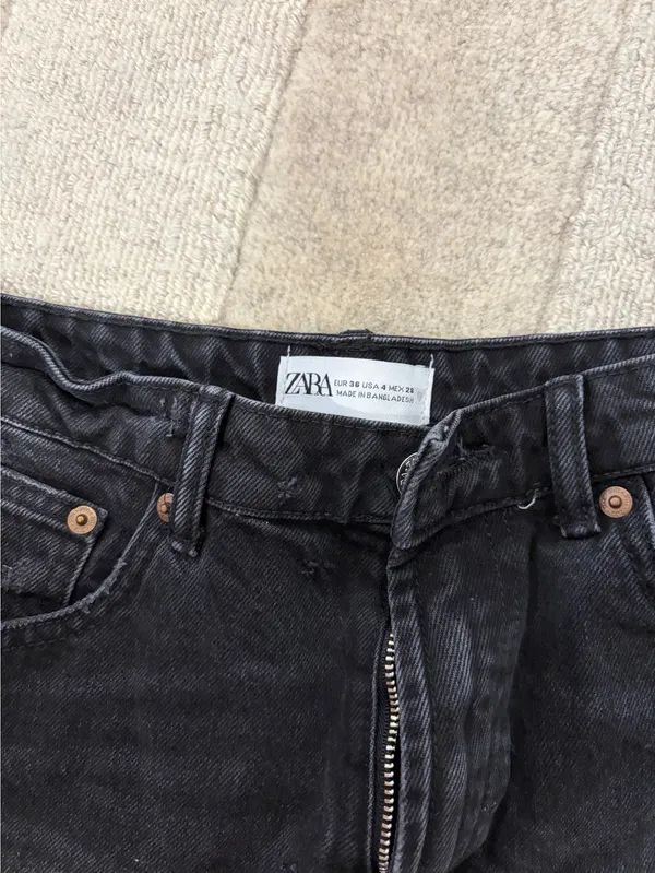 ZARA Black Jean Shorts Denim - Image 2