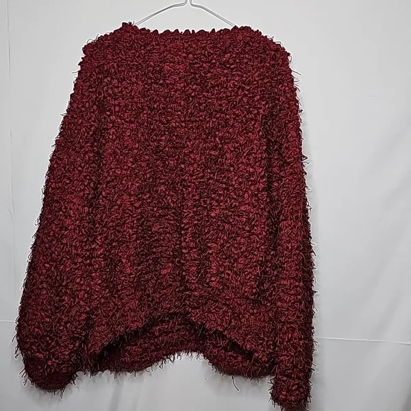 NWOT Zara burgundy red fuzzy popcorn warm sweater sz Small - Image 6
