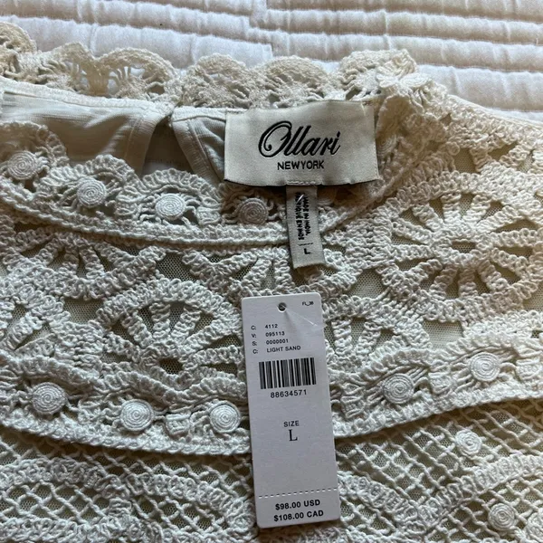 Anthropologie Ollari Dori Ruffle-Sleeve Crochet Top - Image 7