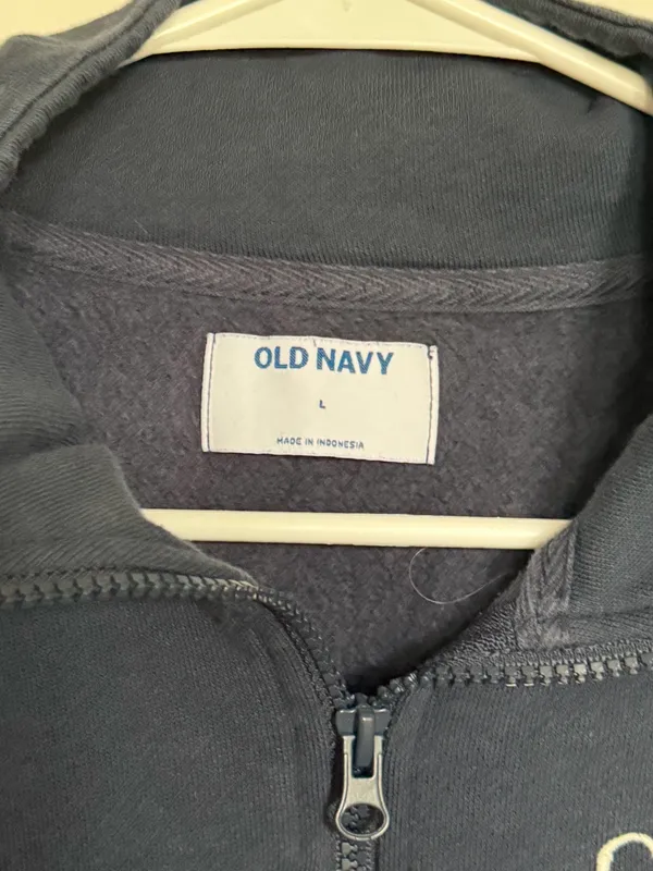 Old Navy Navy Quarter-Zip Sweatshirt - Image 3