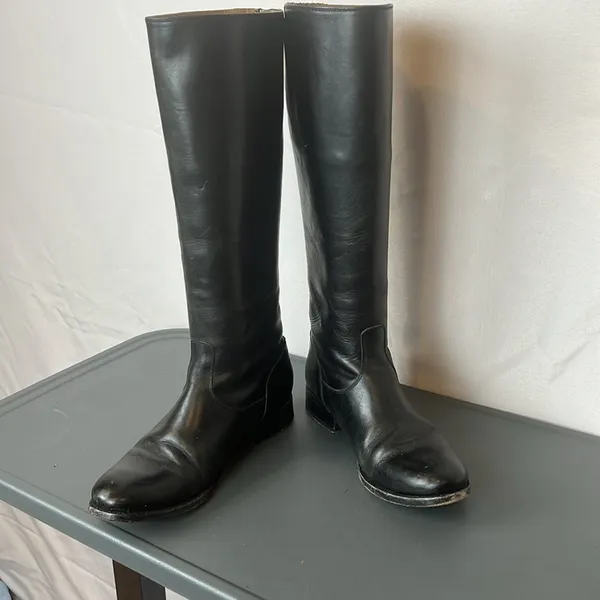 Frye Melissa Button Back Riding Boots Black Leather Knee High Equestrian Sz 7 - Image 5