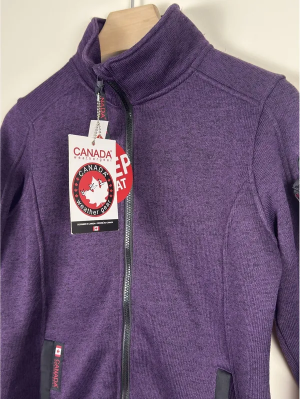 Canada Weather Gear Climb Jacket Women M Purple Sweater Fleece NWT Outdo - Image 2
