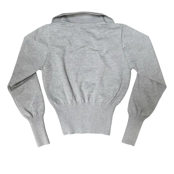 Fashion Star Quality Cinched Gray Sweater - Image 2
