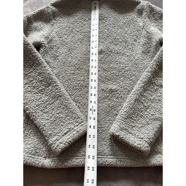 Patagonia Women's Grey Half Zip Jacket Coat Fuzzy Sherpa Size Medium‎ - Image 7