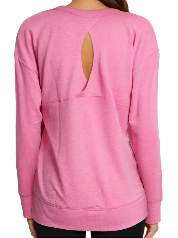 Balance Collection Dana Back Keyhole Pullover Sweatshirt, Pink, Size M - Image 2