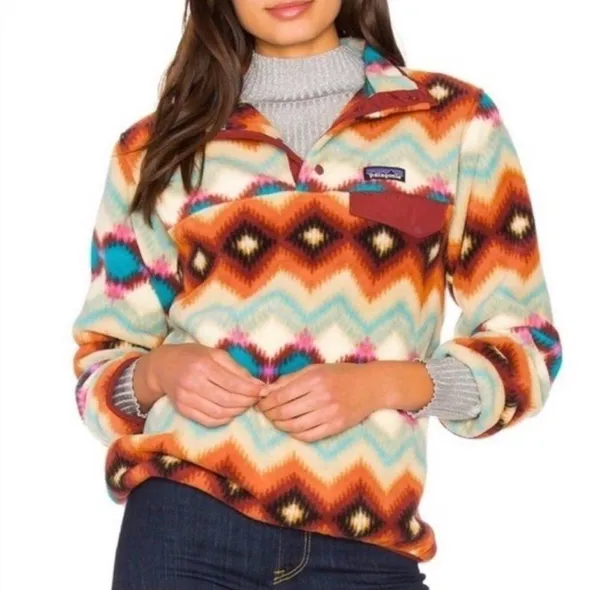 Patagonia Synchilla Snap-T Fleece Pullover Jacket Timber Twist Aztec Size XS - Image 2