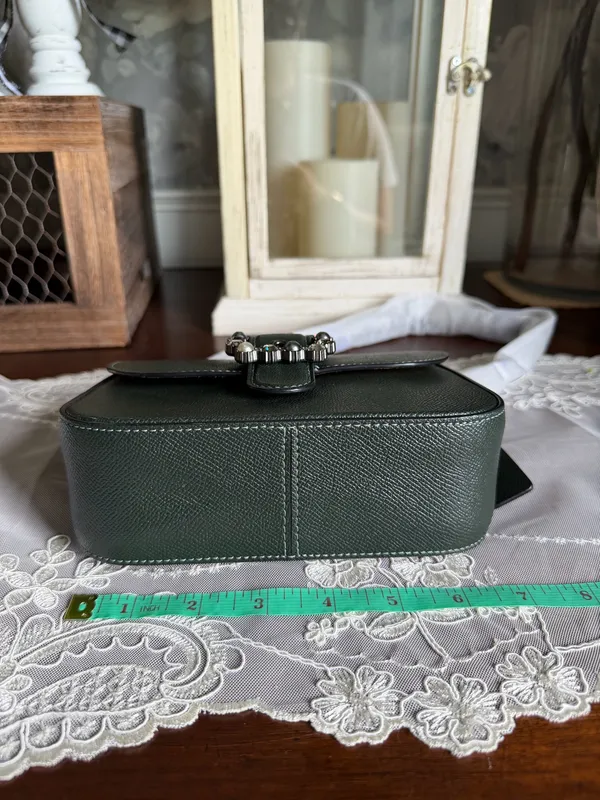 Coach Gemma Crossbody Bag with Jeweled Buckle Amazon Green Purse - Image 5