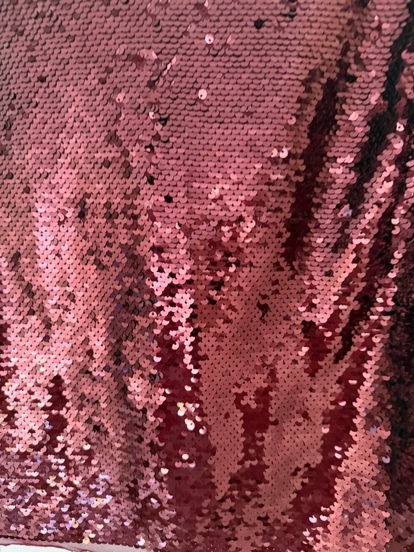 Vtg New H&M Burgundy Sequined Skirt, Sz 2 (EUR 34) - Image 3