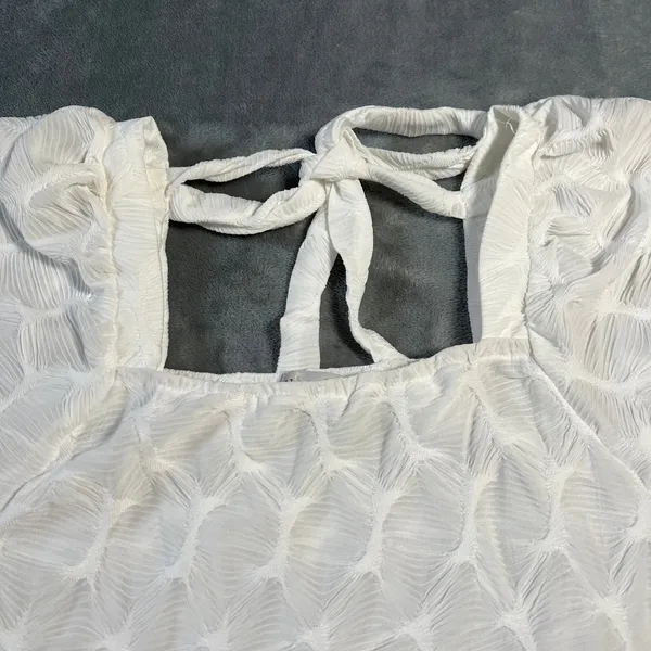 Hayden Puff Sleeve Baby Doll Dress Size M Square Neck Party Minimalist Date - Image 7