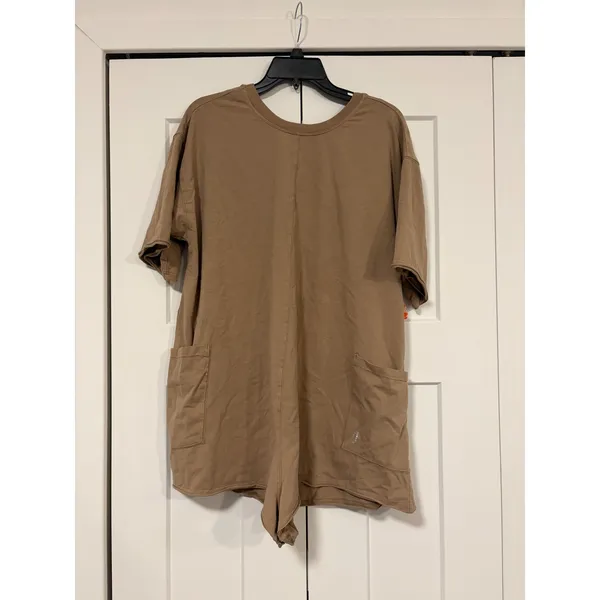 Free People FP Movement Hot Shot‎ Crew Neck Short Sleeve V Back Tee Romper - Image 2
