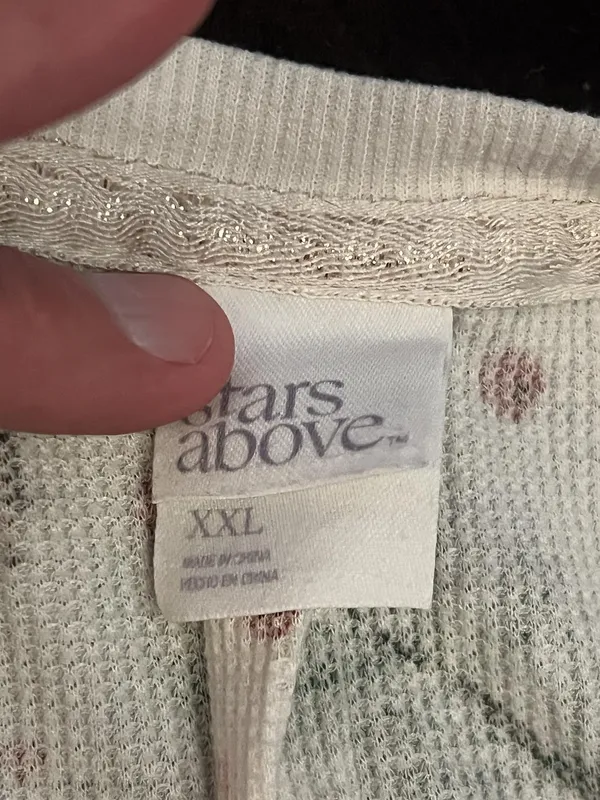 Stars Above Pajama Set Womens XXL White Berry Christmas Thermal Top Pants Lounge - Image 8