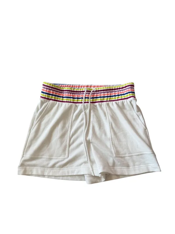 LOU & GREY White Terry Rainbow Waistband Shorts Size XL - Image 5