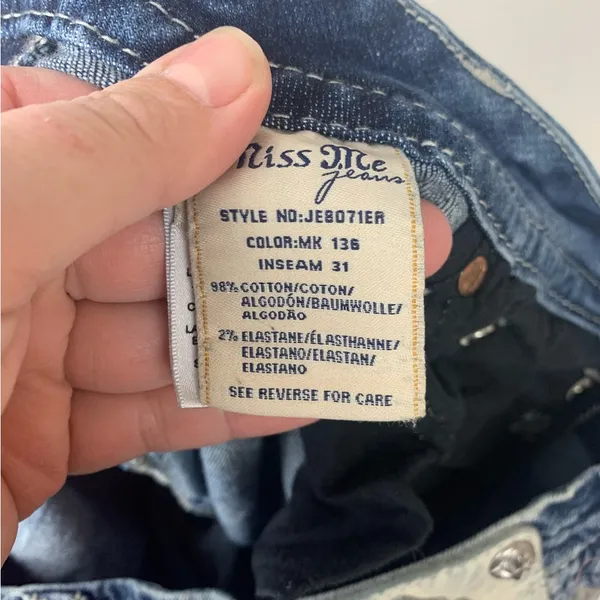 Miss Me size 31 mid rise easy boot jeans embroidered cowgirl western rodeo blue - Image 10