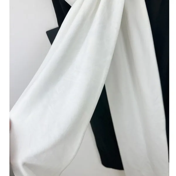 Lulus Fabulous Phenomenon Black and White Strapless Bow Midi Dress Small NWT - Image 14