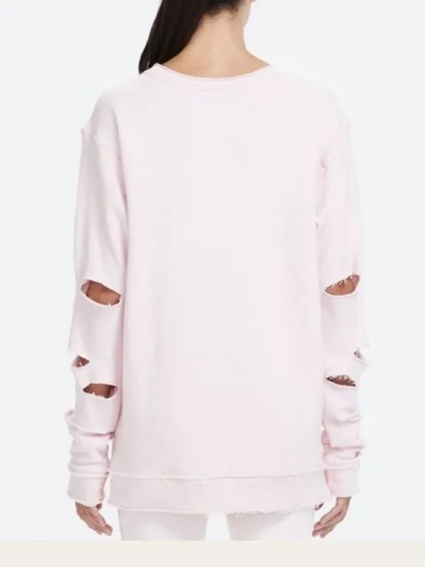 Alala Light Pink Distressed Sweatshirt - Image 2