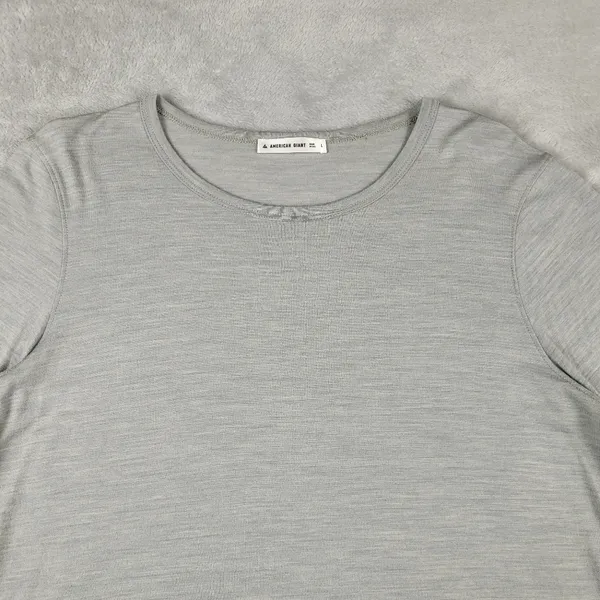 American Giant Women's Top L Large Base Layer Merino Wool Blend Gray Long Sleeve - Image 2