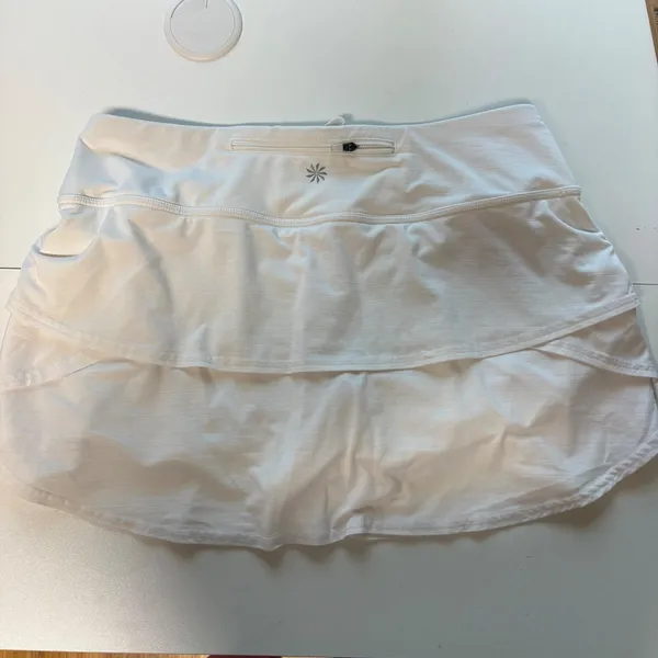 Athleta Ruffle Skort Women Medium White Tiered Tennis Golf Active S/983302-02 - Image 7
