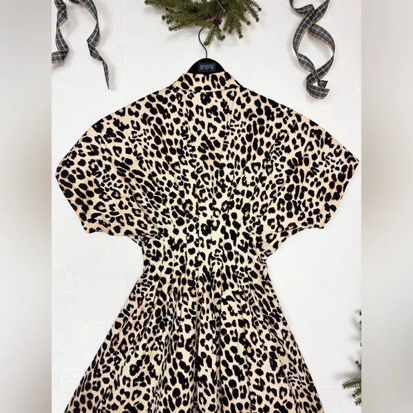 Exquise Anthropologie Cotton Blend Relaxed Leopard Tobie Shirt Dress Sz XS. P-46 - Image 8