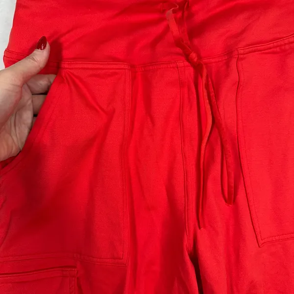 Free People FP Movement S Off Road Joggers Pants Utility Slouchy Red Relaxed - Image 4