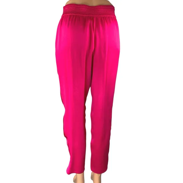 Zara Women's Pink High Waisted Pull On Smocked Trousers Sweat Pants Size XS - Image 3