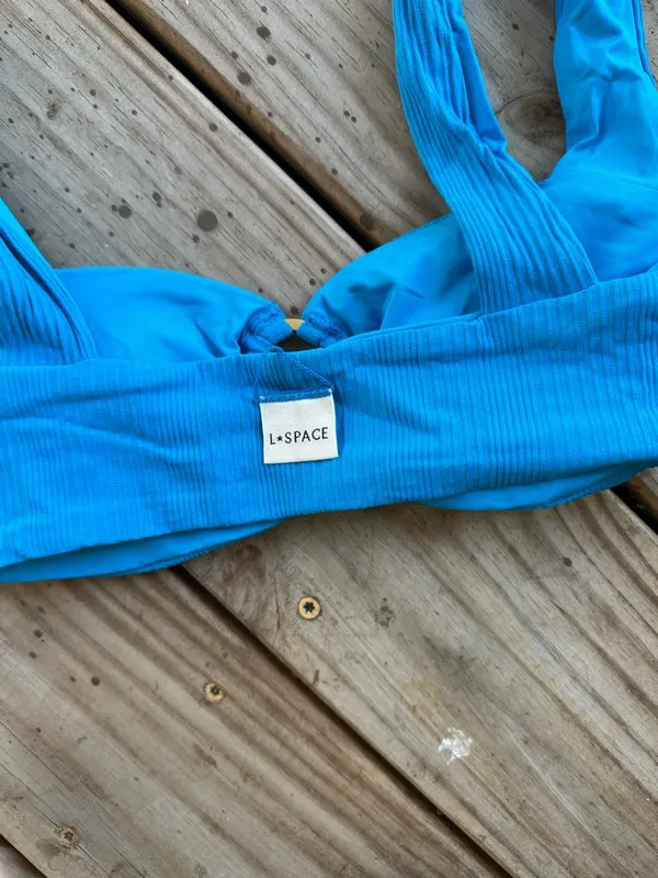 NWOT L*Space willow ribbed bikini top electric blue - Image 4