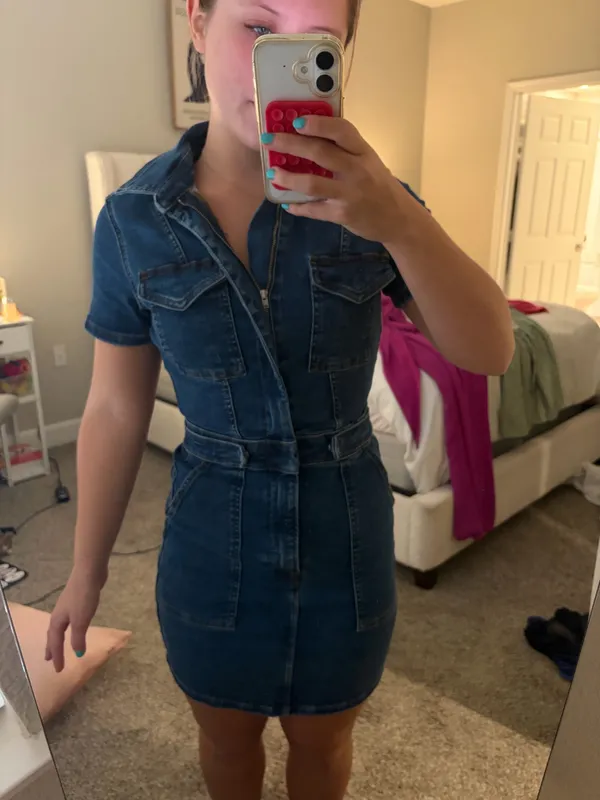 Good American Mini Dress Denim - Image 4
