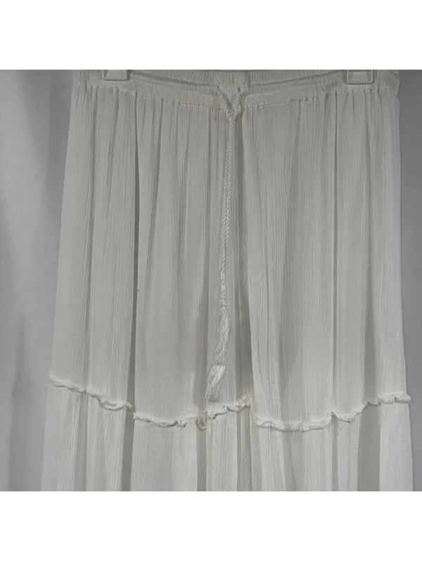 Gypsie Blu White Tiered Boho Maxi Skirt Size M - Image 2