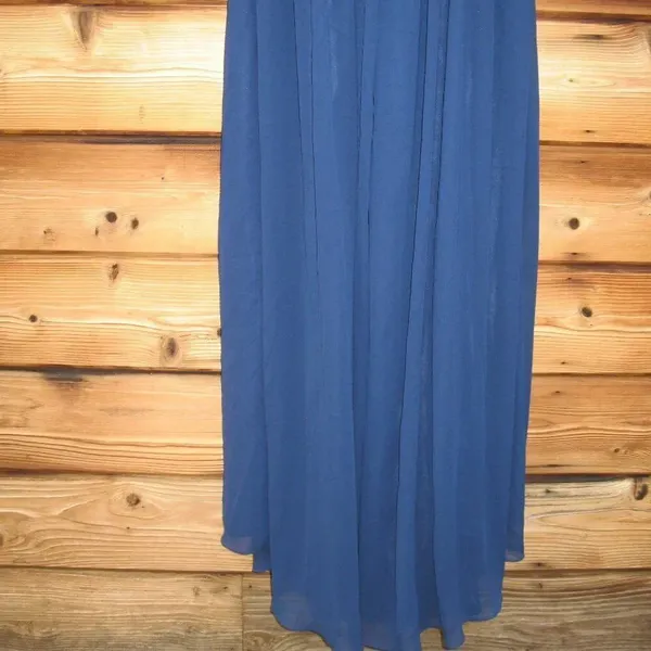 NWT Mac Duggal 55147 Navy Bejeweled Neckline Pleated Chiffon Gown MISMARKED SIZE - Image 13