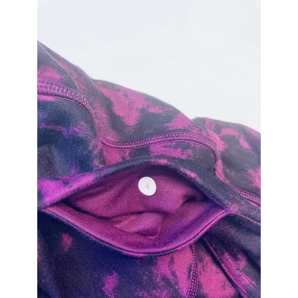Lululemon Wunder Under Leggings Women 4 Plum Purple Black Tie Dye Mid‎ Rise Luon - Image 4