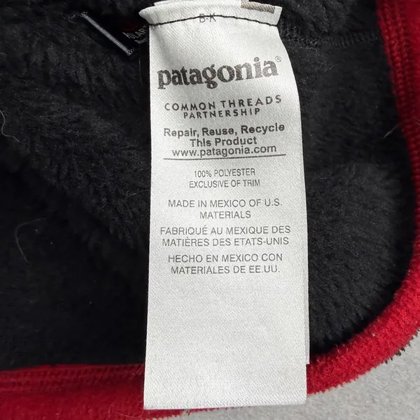 Patagonia Re-Tool Snap-T Fleece Womens Small Black Red Polartec Thermal Pro - Image 7
