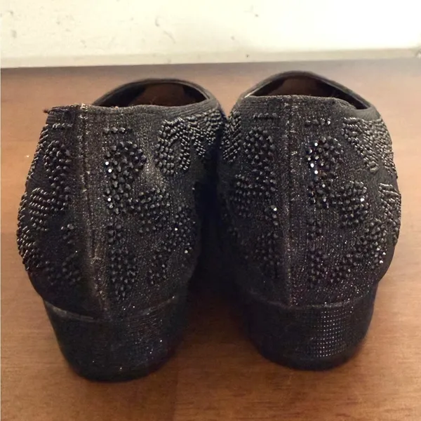 Carolyn Tucker Women Black Leopard Sparkle‎ Pointed Toe Low Block Heels Shoes 6 - Image 7