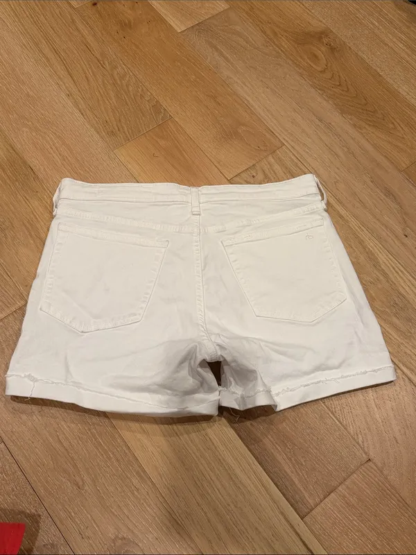rag & bone Dylan White Cutoff Denim Shorts 27 - Image 2