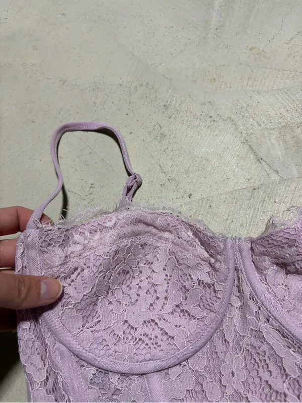 White fox corset bustier top lilac medium lace - Image 2
