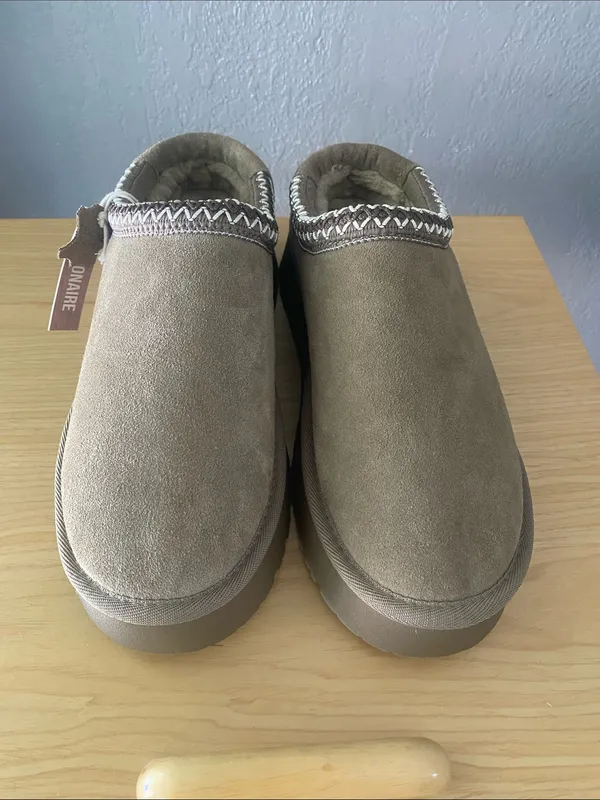 Cushionare Kabuki Cozy Platform Suede shearling slippers NWT 9 - Image 8