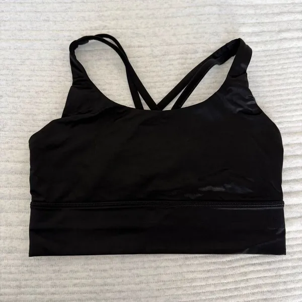 Lululemon Energy Longline Bra Foil Black - Image 3