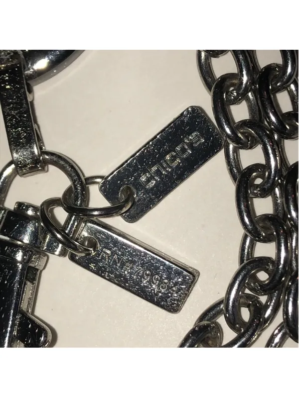 Chico’s Silver Tone Dark Metal Circle Link Chunky Belt - Image 4