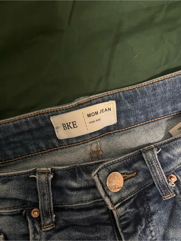 BKE High Rise Faded Blue Distressed Jeans - Image 2