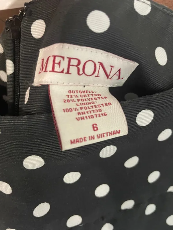 Merona Black & White Polka Dots Preppy Coquette Pencil Skirt - Image 2